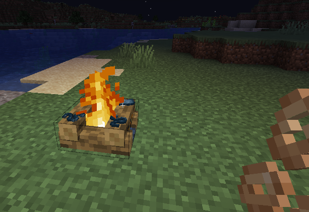 Squid cooking on a campfire