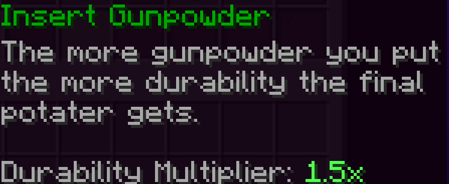 Gunpowder Durability Increase