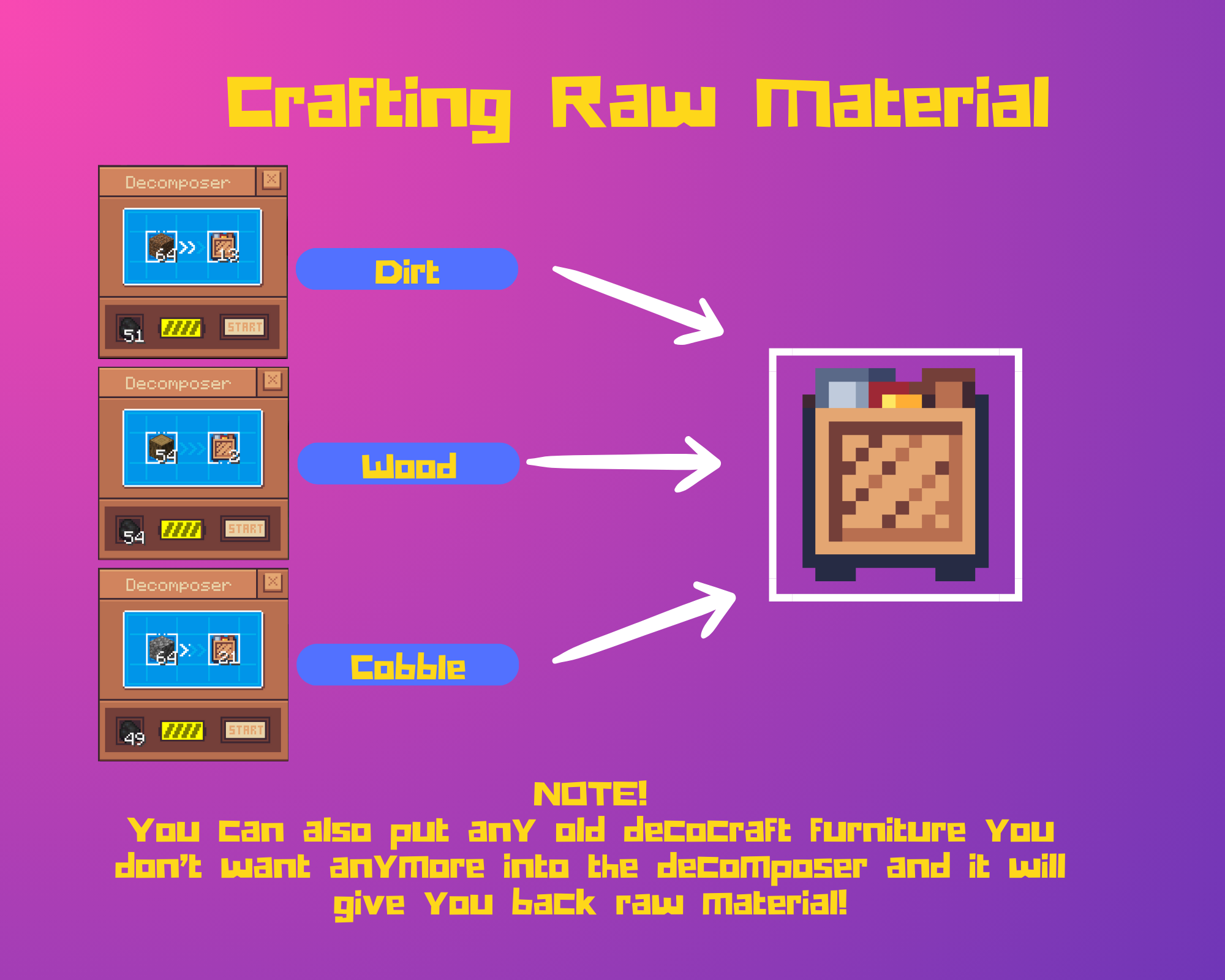 How to craft Raw Material