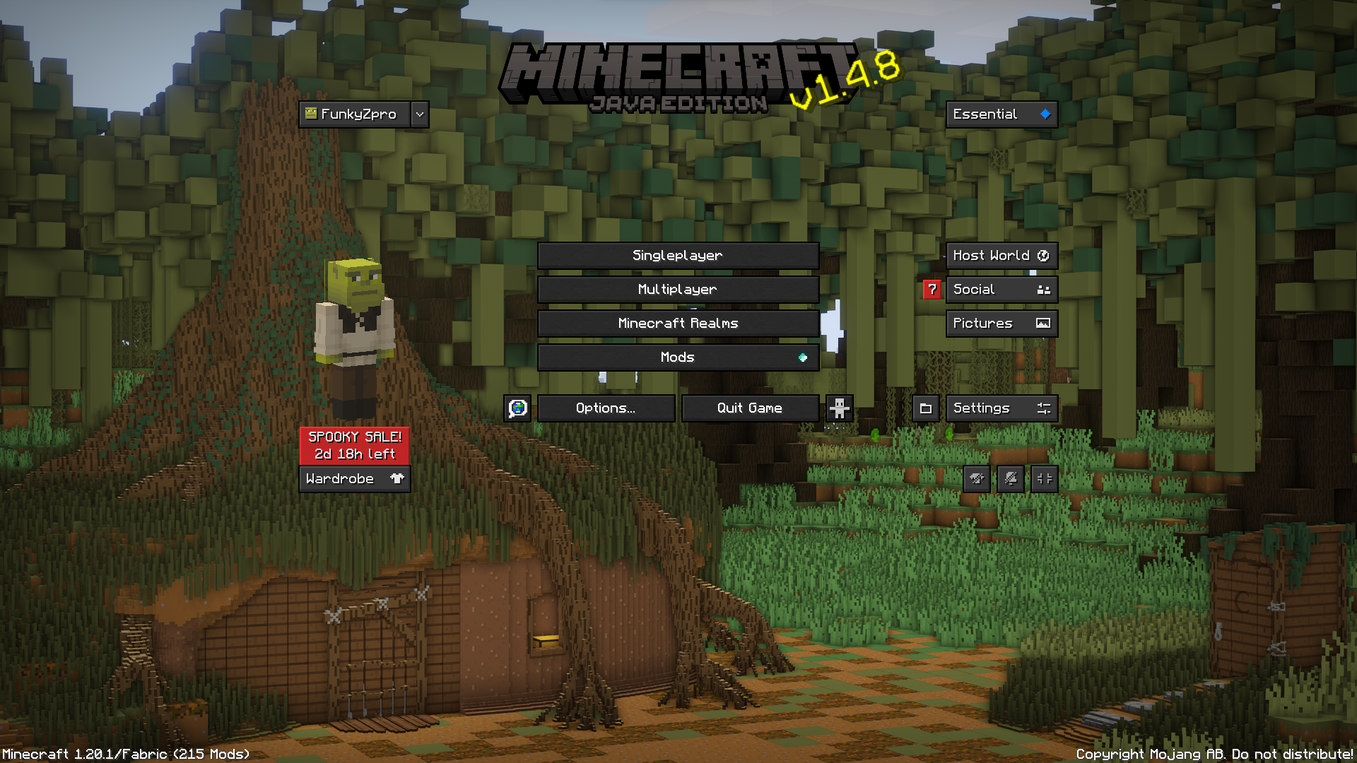 Main menu screenshot