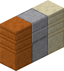An isometric image of cut sandstone and cut red sandstone next to smooth stone