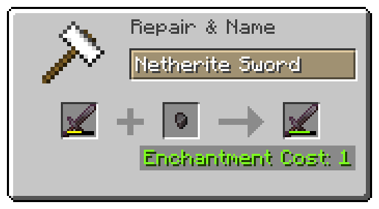 Use Netherite Nuggets to repair Netherite Tools