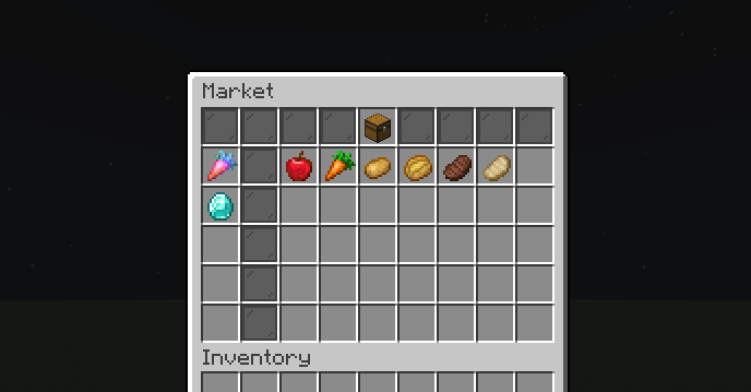Screenshot of market main menu